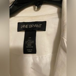 Lane Bryant white zipper blazer